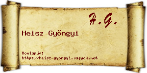 Heisz Gyöngyi névjegykártya